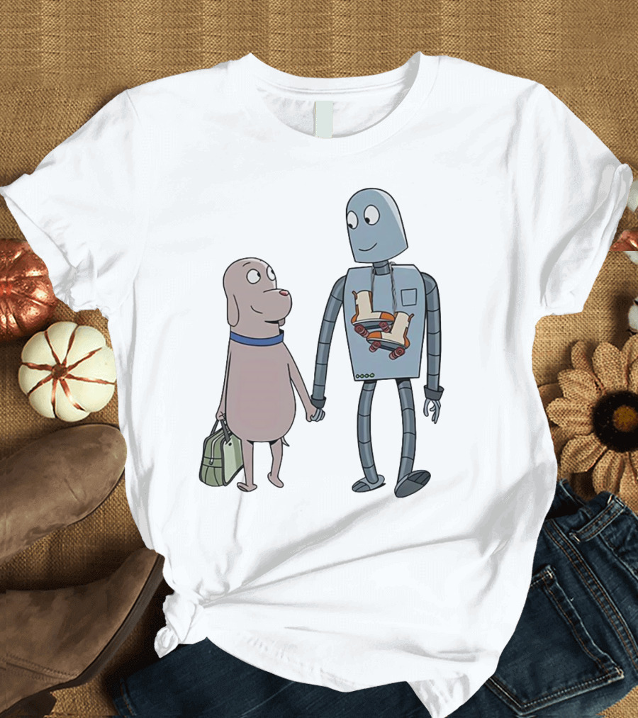 Companionship Adventure: Robot and Dog Journey T-Shirt
