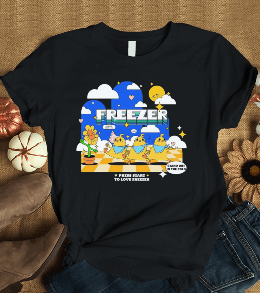 Press Start to Love Freezer Stand Out in the Cold 본체의 차가운 감성 T-Shirt