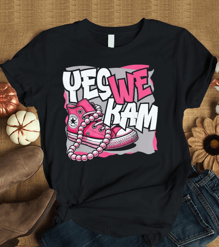 Yes We Kam Madam Shoes and Pearls Converse Sneakers T-Shirt