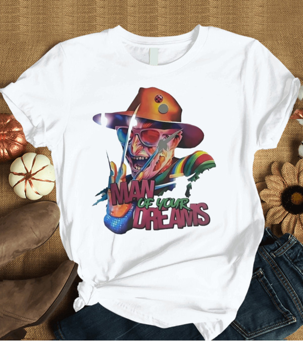 T-Shirt: Freddy Krueger Rainbow Hat Sunglasses Claw Man of Your Dreams T-Shirt Freddy Krueger Rainbow Hat Sunglasses Claw Man of Your Dreams T-Shirt