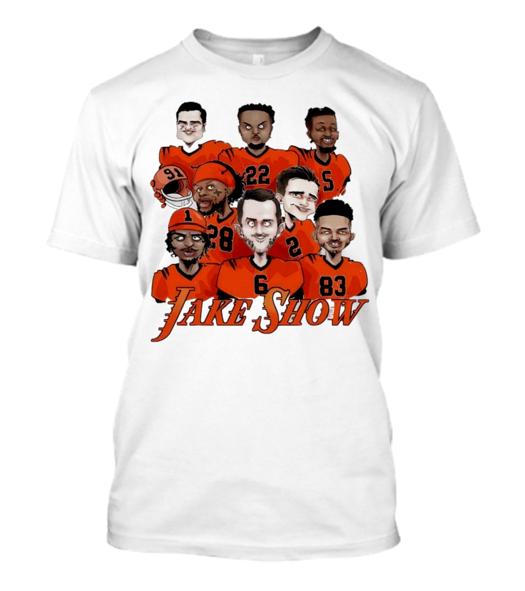 Jake Show Cartoon Cincinnati Bengals Football Players T-Shirt
