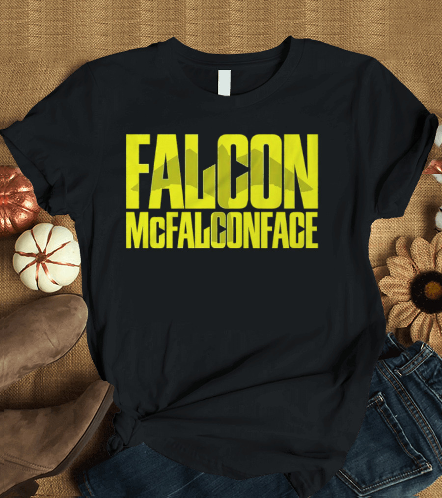 Falcon McFalconface Bold Yellow Text with Falcon T-Shirt