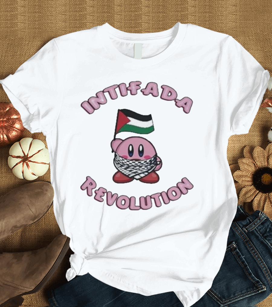 Intifada Revolution Palestinian Flag Kirbo Character T-Shirt
