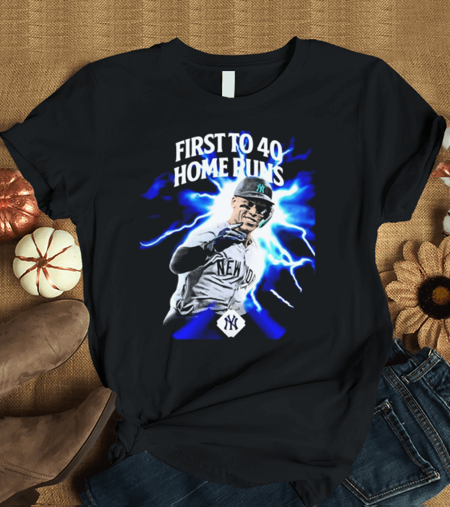 First to 40 Home Runs Aaron Judge New York Yankees T-Shirt