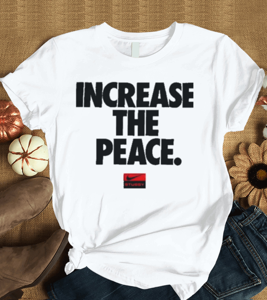 Increase The Peace Stussy Red Swoosh T-Shirt