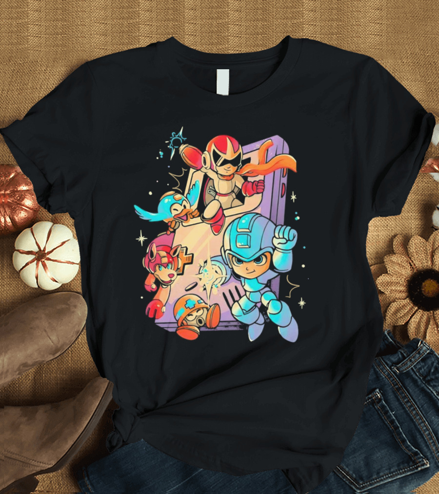 Mega Man and Friends Adventure with Console Elements T-Shirt