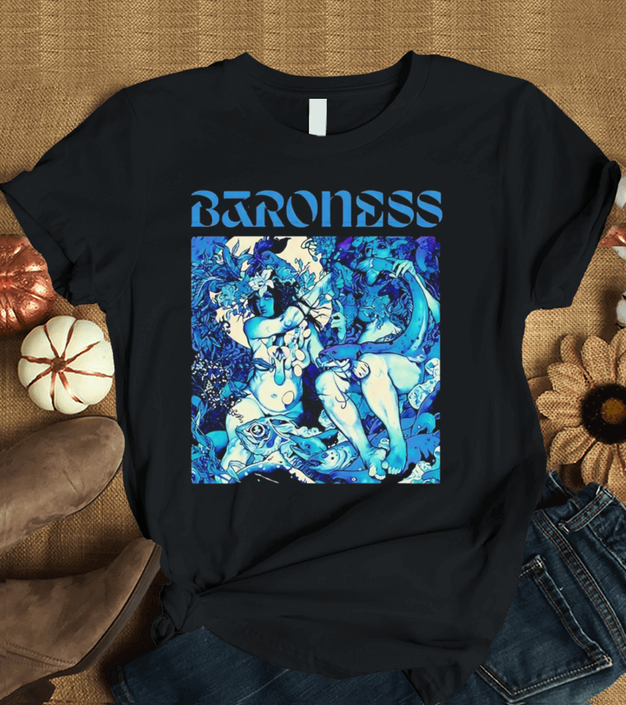 Baroness Blue Record Psychedelic Mythical Scene T-Shirt