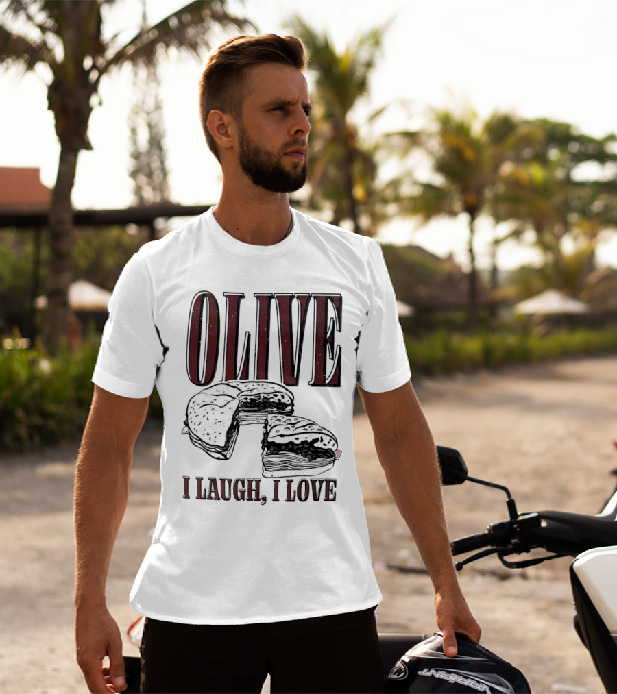 OLIVE I Laugh I Love Black Burger Joke T-Shirt