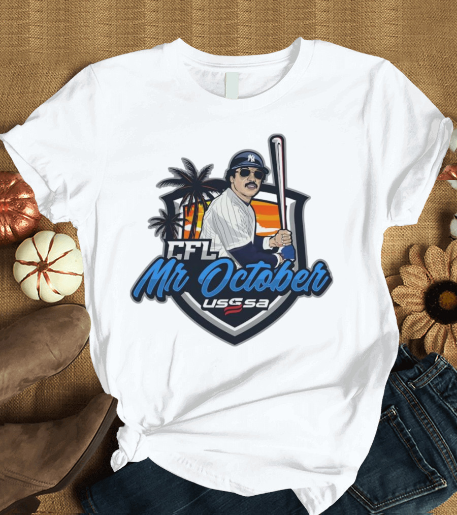 CFL Mr. October USSSA Florida Baseball 2024 Palm Trees Sunset Batter T-Shirt