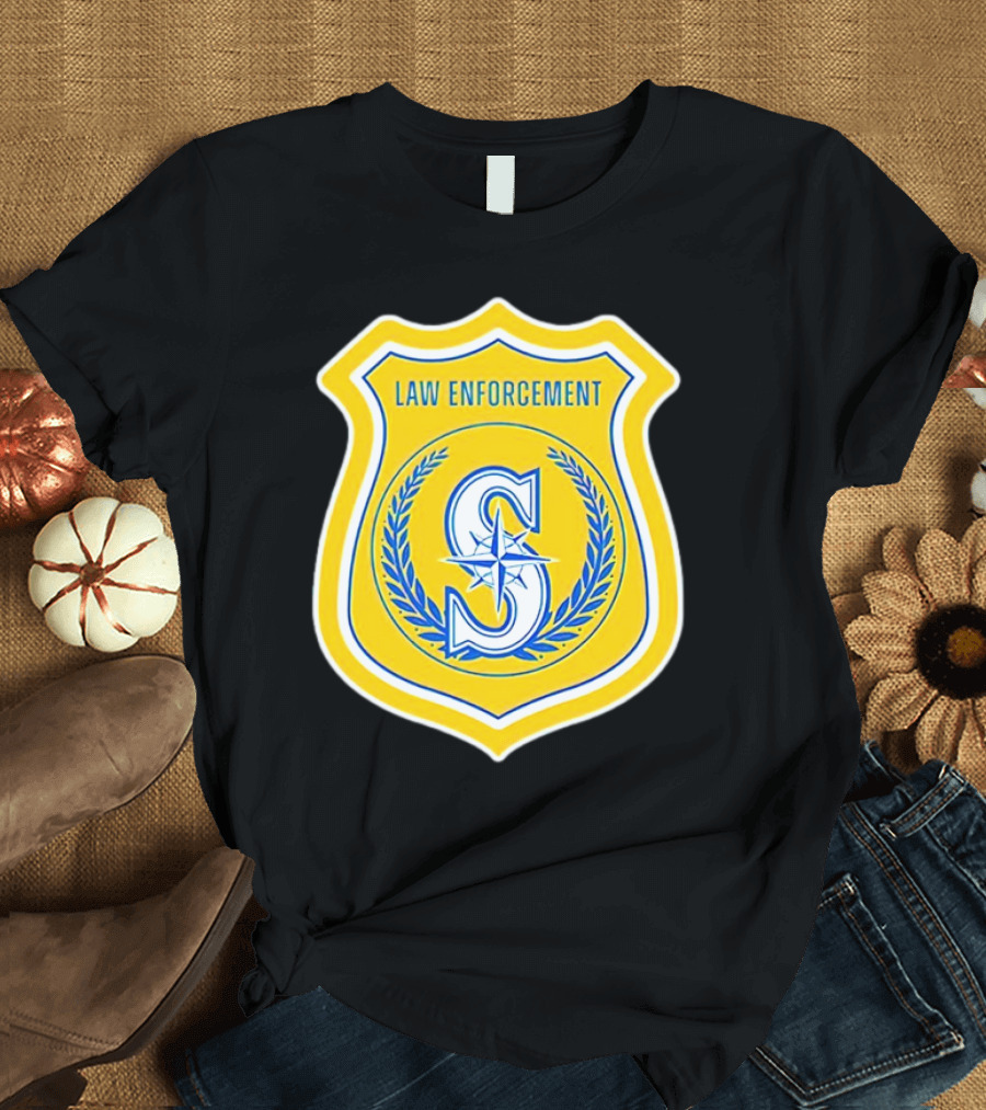 Seattle Mariners Law Enforcement Badge Shield S T-Shirt