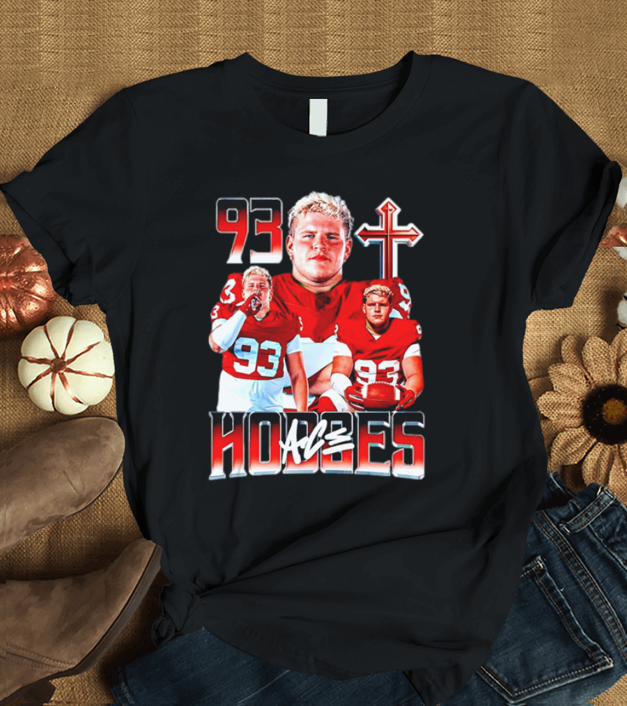 93 Ace Hodges Oklahoma Sooners Football Player Cross T-Shirt
