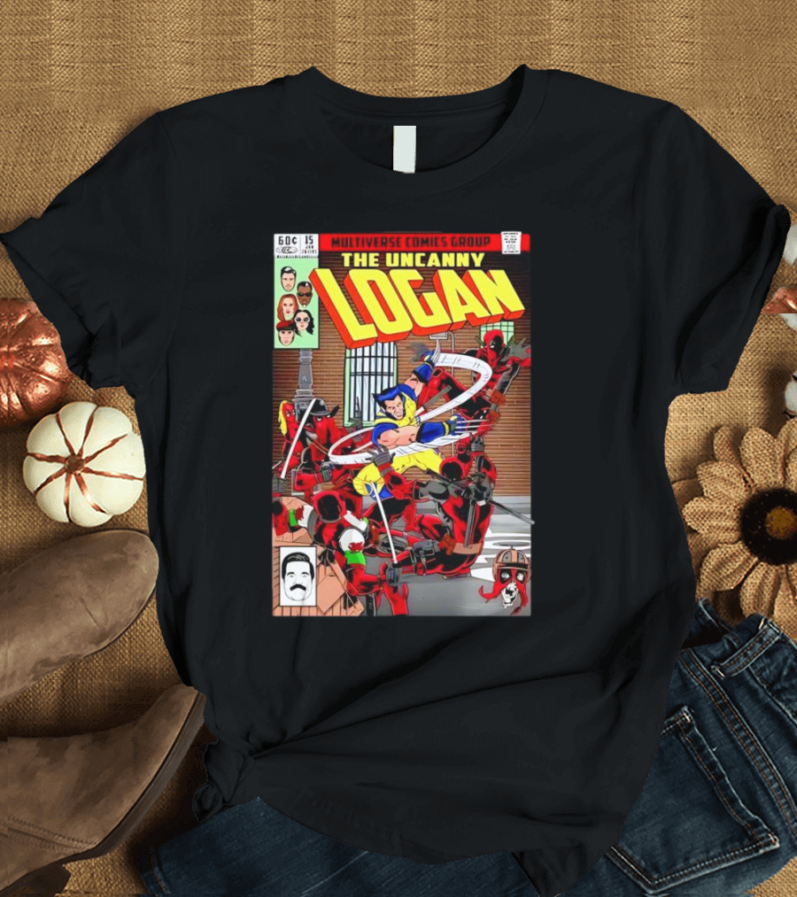 The Uncanny Logan vs Deadpools Multiverse Comics Group T-Shirt