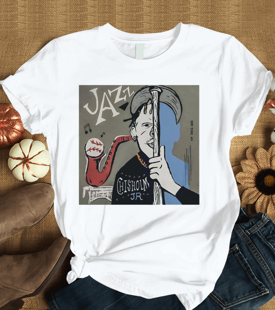 Jazz Chisholm Jr New York Jazz Music Baseball Saxophone T-Shirt