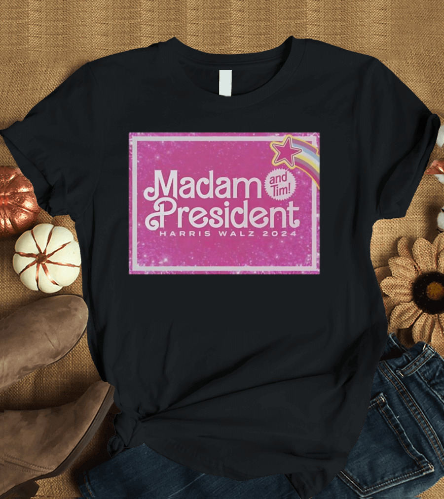 Madam President and Tim Harris Walz 2024 Star T-Shirt