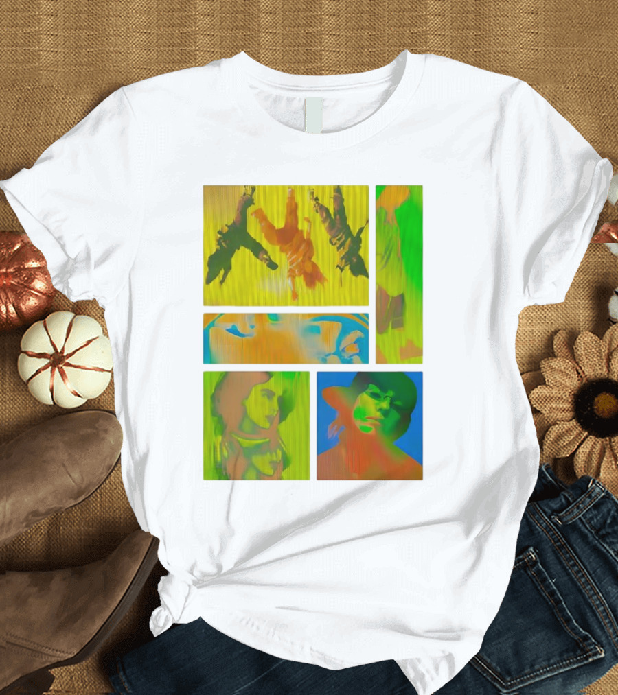 Billie Eilish Birds of a Feather Collage Colorful Thermal Portrait Series T-Shirt