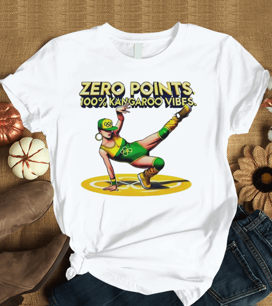 Zero Points 100% Kangaroo Vibes Breakdancing RayGun T-Shirt