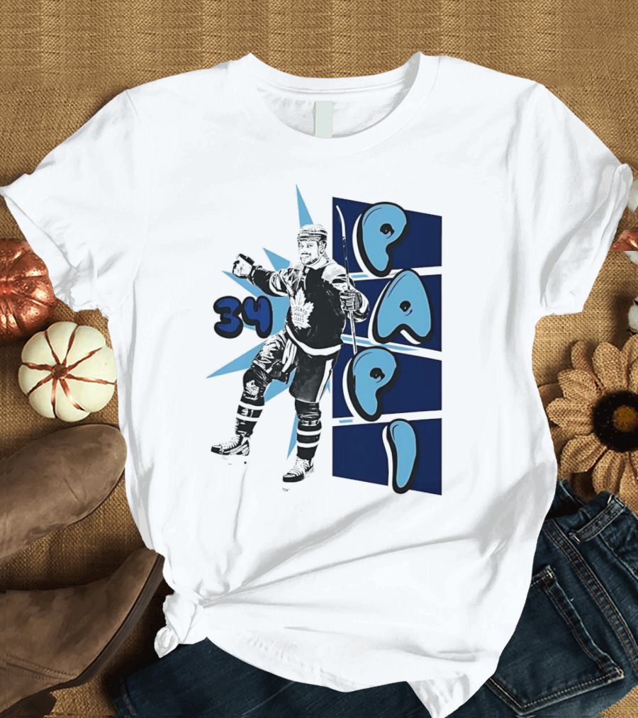 Toronto Maple Leafs Auston Matthews 34 Papi Hockey Legend T-Shirt