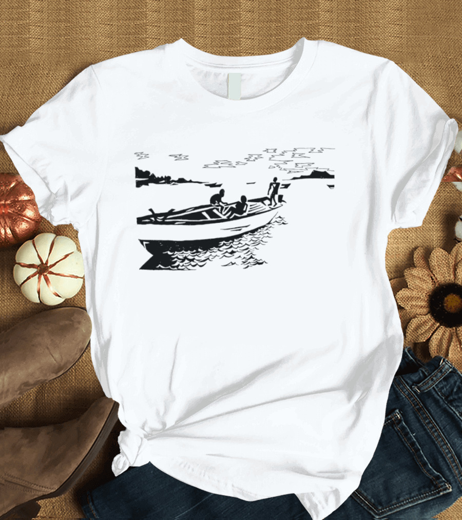 Boat on Lake Malawi Silhouette Scene T-Shirt