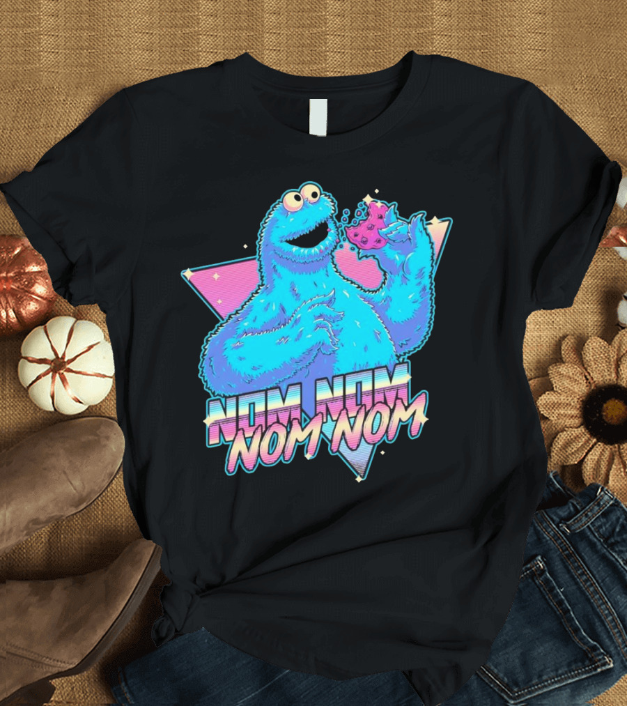 Nom Nom Nom Monster Who Loves a Cookie T-Shirt