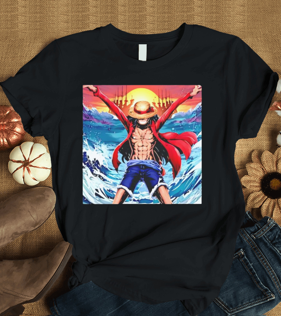 One Piece Monkey D. Luffy Four Emperor Epic Ocean Battle Scene T-Shirt