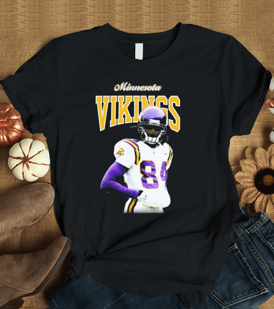 Minnesota Vikings Randy Moss Number 84 Retired Player Sideline Legend T-Shirt