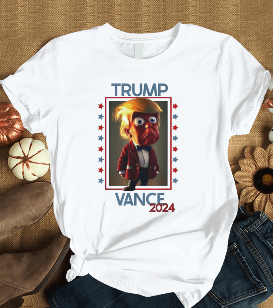 Trump Vance 2024 Puppet Character with Stars T-Shirt