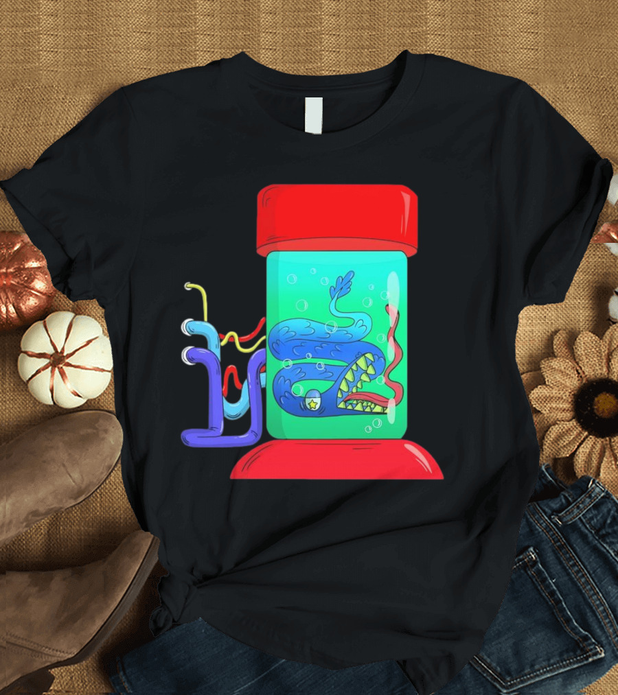 Viper in Colorful Science Lab Jar with Tubes T-Shirt
