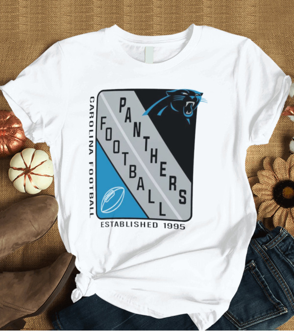 T-Shirt: Carolina Panthers Football Shield Established 1995 T-Shirt Carolina Panthers Football Shield Established 1995 T-Shirt