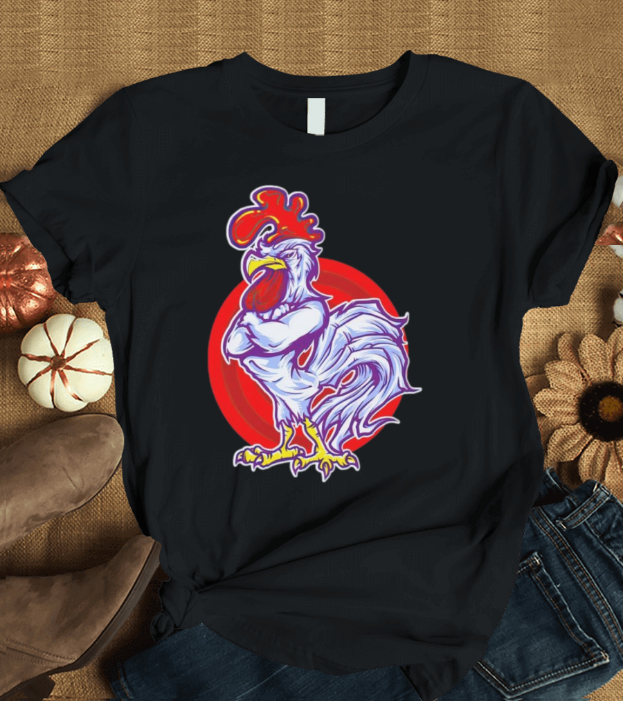 Cookei Chicken Muscle Rooster T-Shirt