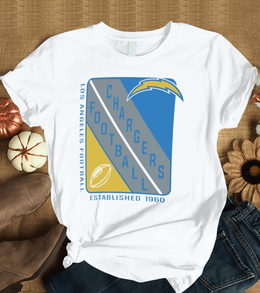 Los Angeles Chargers Football Shield Established 1960 T-Shirt