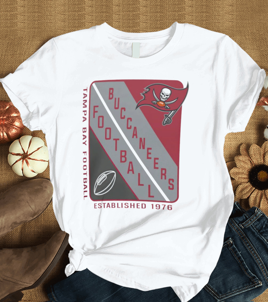 Tampa Bay Buccaneers Football Established 1976 Shield T-Shirt