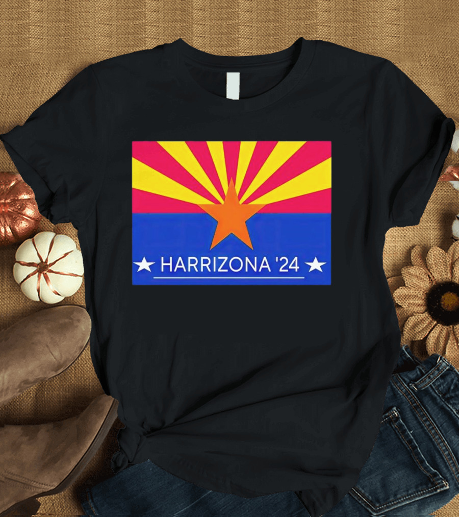 Harrizona '24 Kamala Harris Arizona Flag Mashup T-Shirt