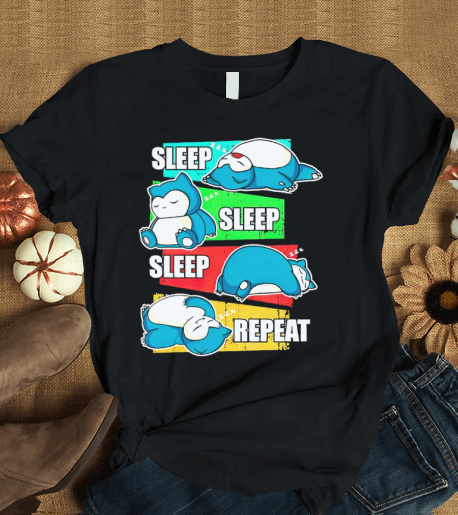 Sleep Sleep Sleep Repeat Snorlax Pokémon Life T-Shirt