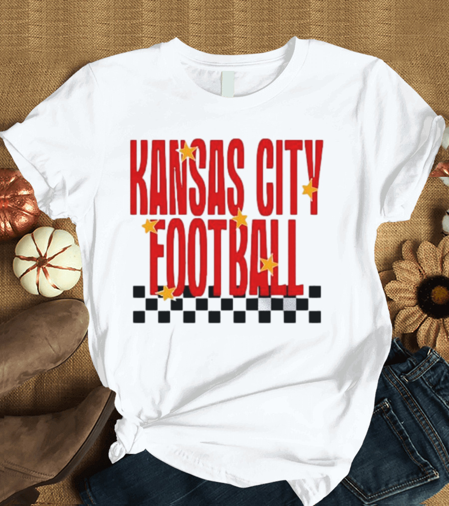 KANSAS CITY FOOTBALL Red Stars Checkerboard Deep Heather T-Shirt