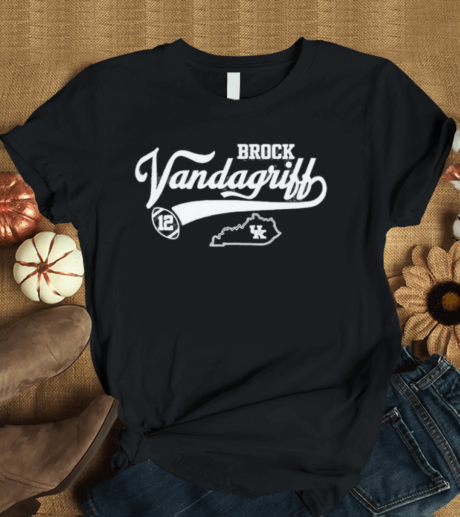 Brock Vandagriff Kentucky Wildcats 12 Flair Script UK T-Shirt