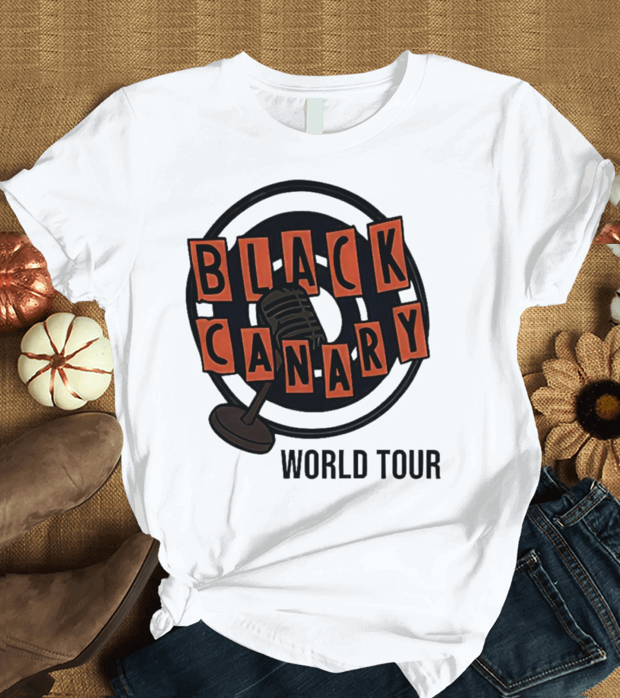 Black Canary World Tour Microphone Music T-Shirt