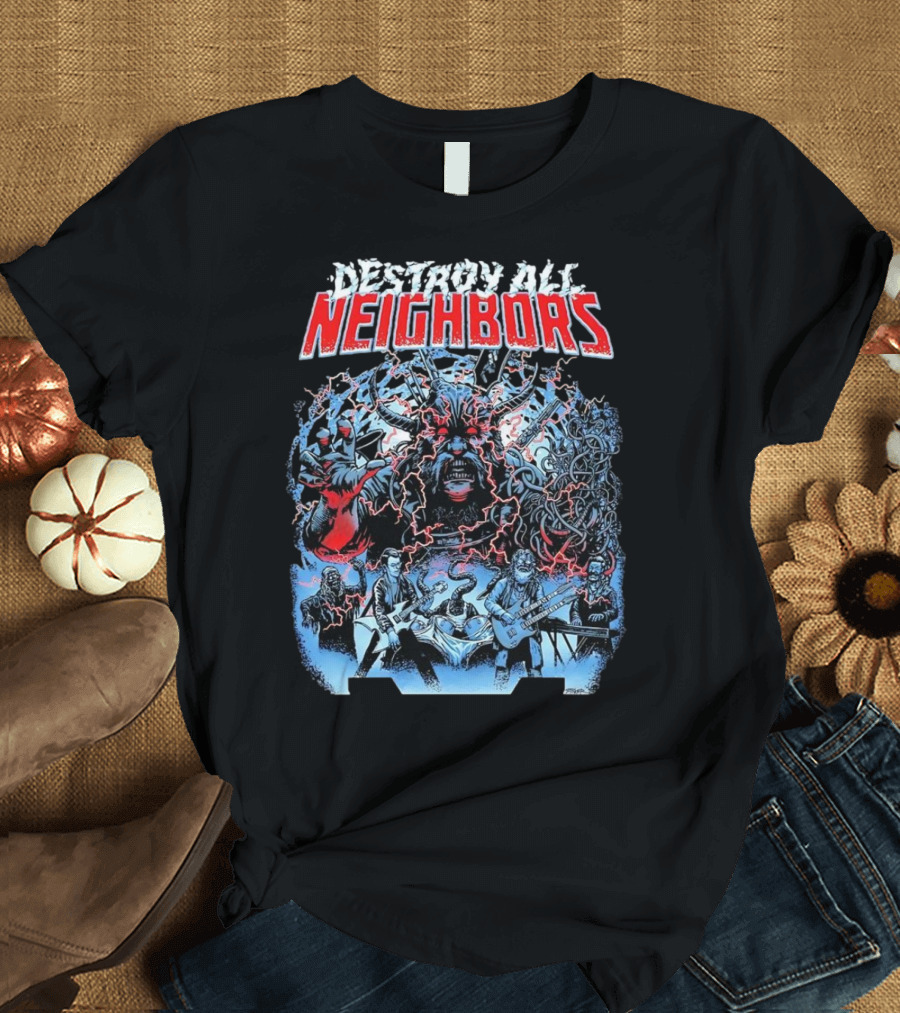 Destroy All Neighbors Monster Band Horror T-Shirt