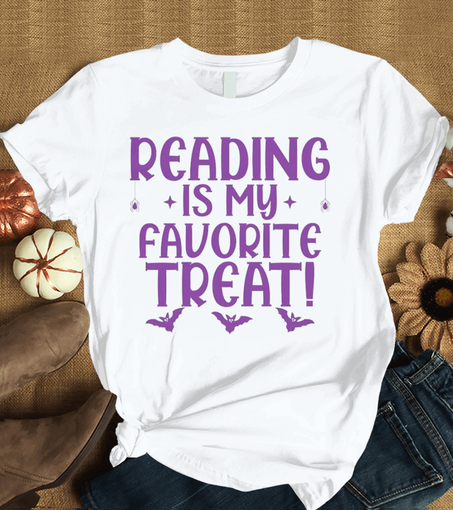Halloween Bats and Reading Is My Favorite Treat T-Shirt