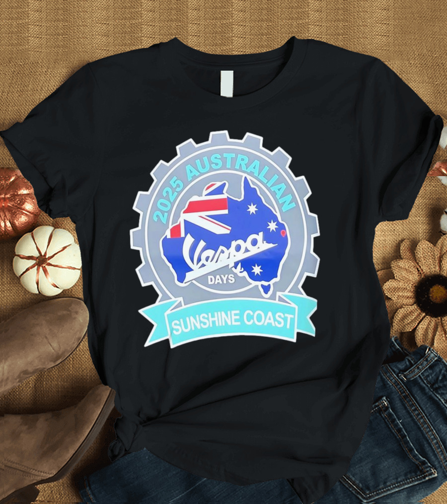 2025 Australian Sunshine Coast Vespa Days Australia Flag T-Shirt