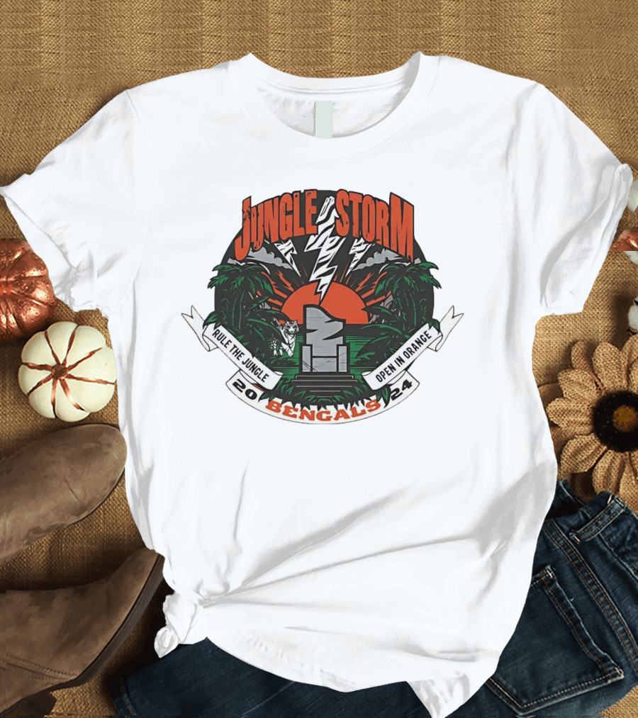 Jungle Storm Rule the Jungle Open in Orange 2024 Bengals T-Shirt