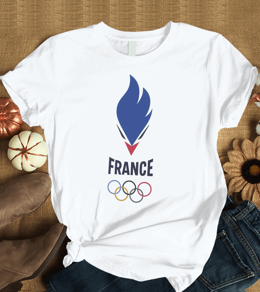 France Olympic Flame and Rings T-Shirt