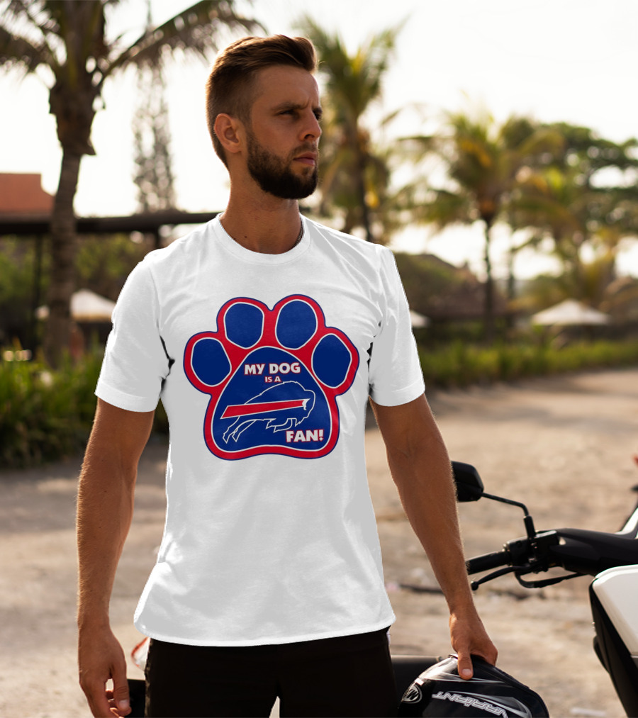 Buffalo Bills My Dog Is A Fan Paw Prints T-Shirt
