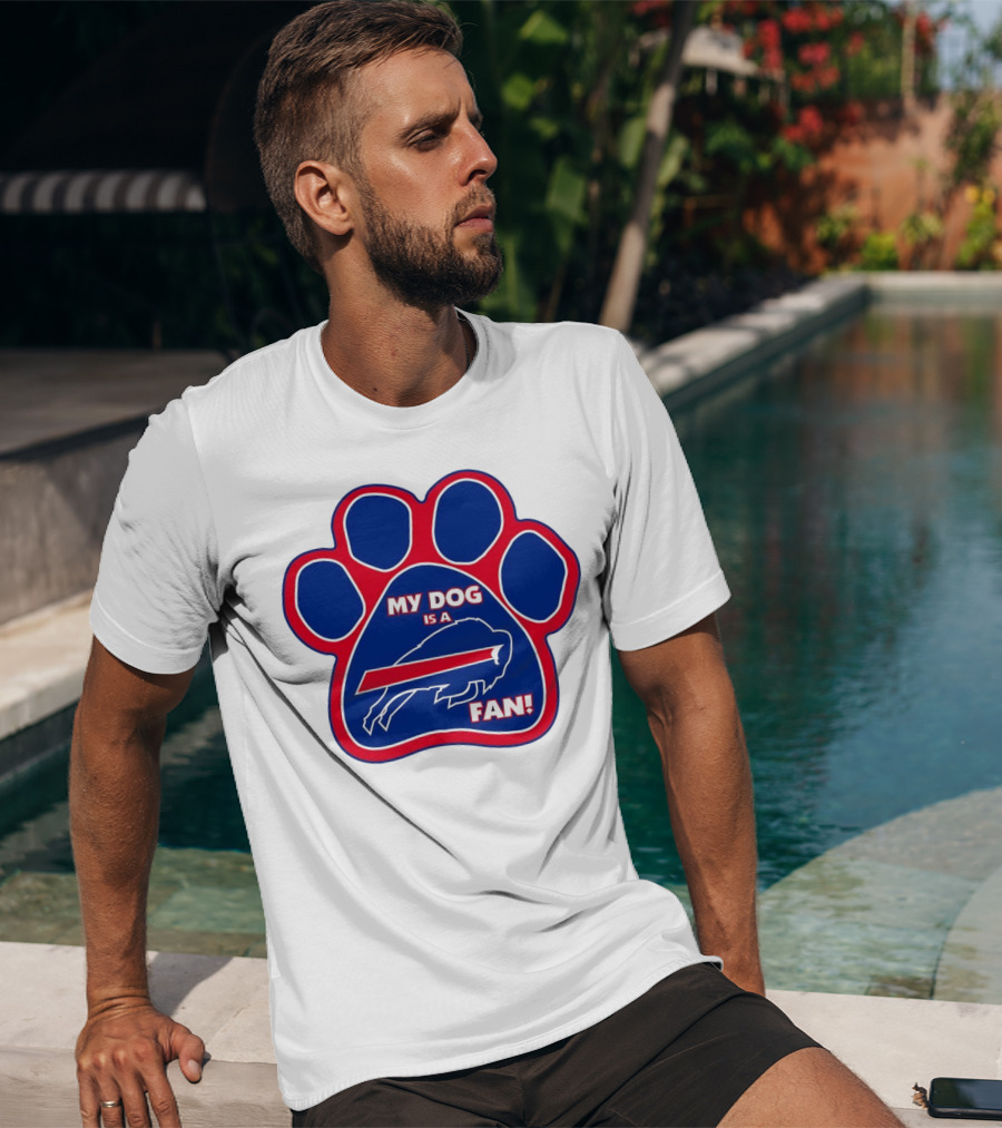 Buffalo Bills My Dog Is A Fan Paw Prints T-Shirt