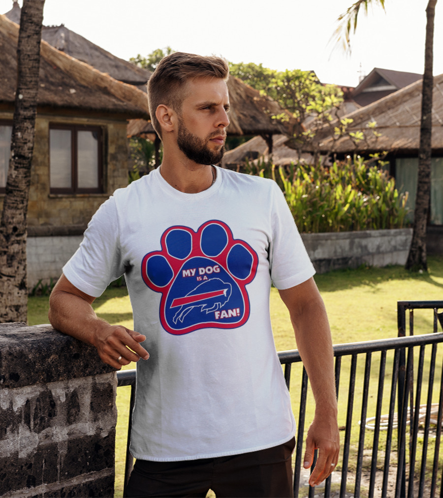 Buffalo Bills My Dog Is A Fan Paw Prints T-Shirt