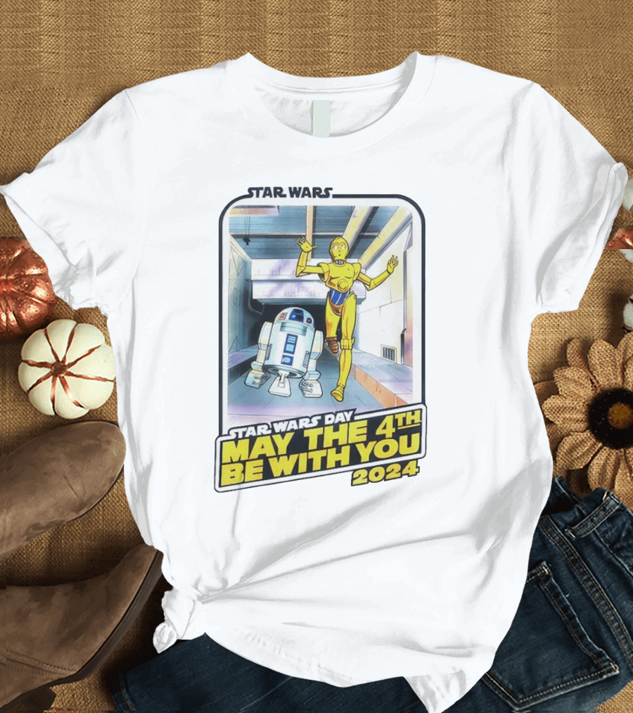 Star Wars Day 2024 May the 4th Be With You C-3PO R2-D2 T-Shirt