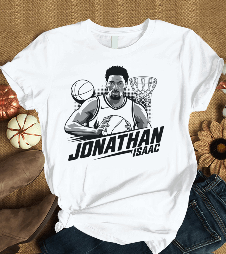 Jonathan Isaac Basketball Player Dunking with Hoop and Ball T-Shirt