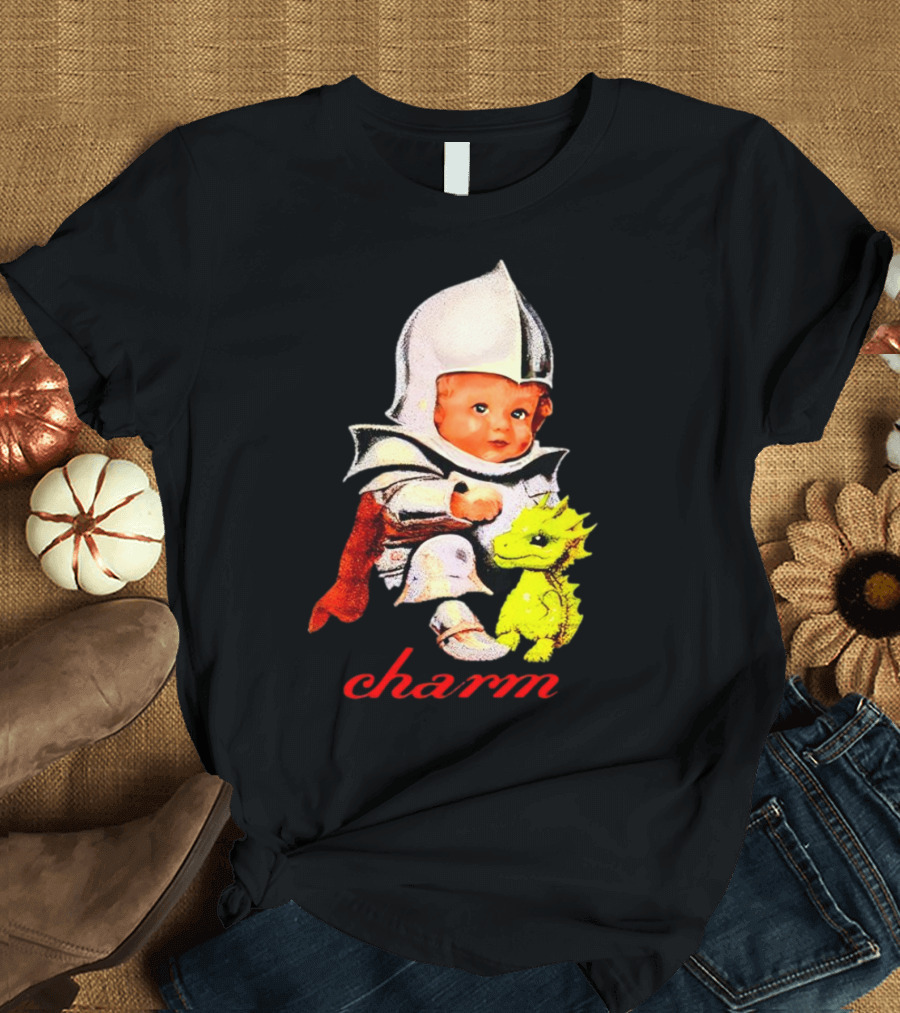 Claire Cottrill HQ Charm Dragon Knight Baby in Armor with Yellow Dragon T-Shirt