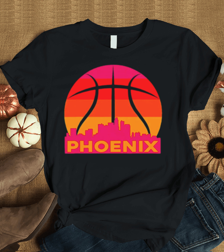 Phoenix Suns Sunset Basketball Skyline T-Shirt