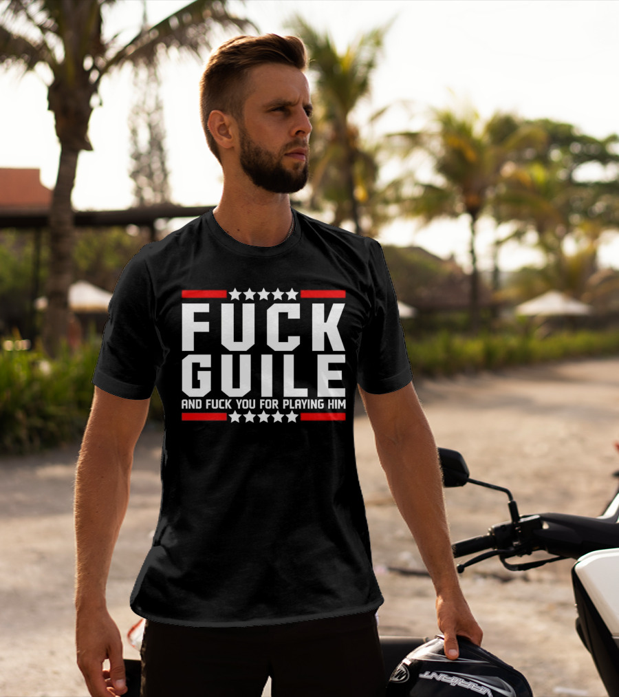 Fck Guile And Fck You For Playing Him Star Pattern Red Stripes T-Shirt