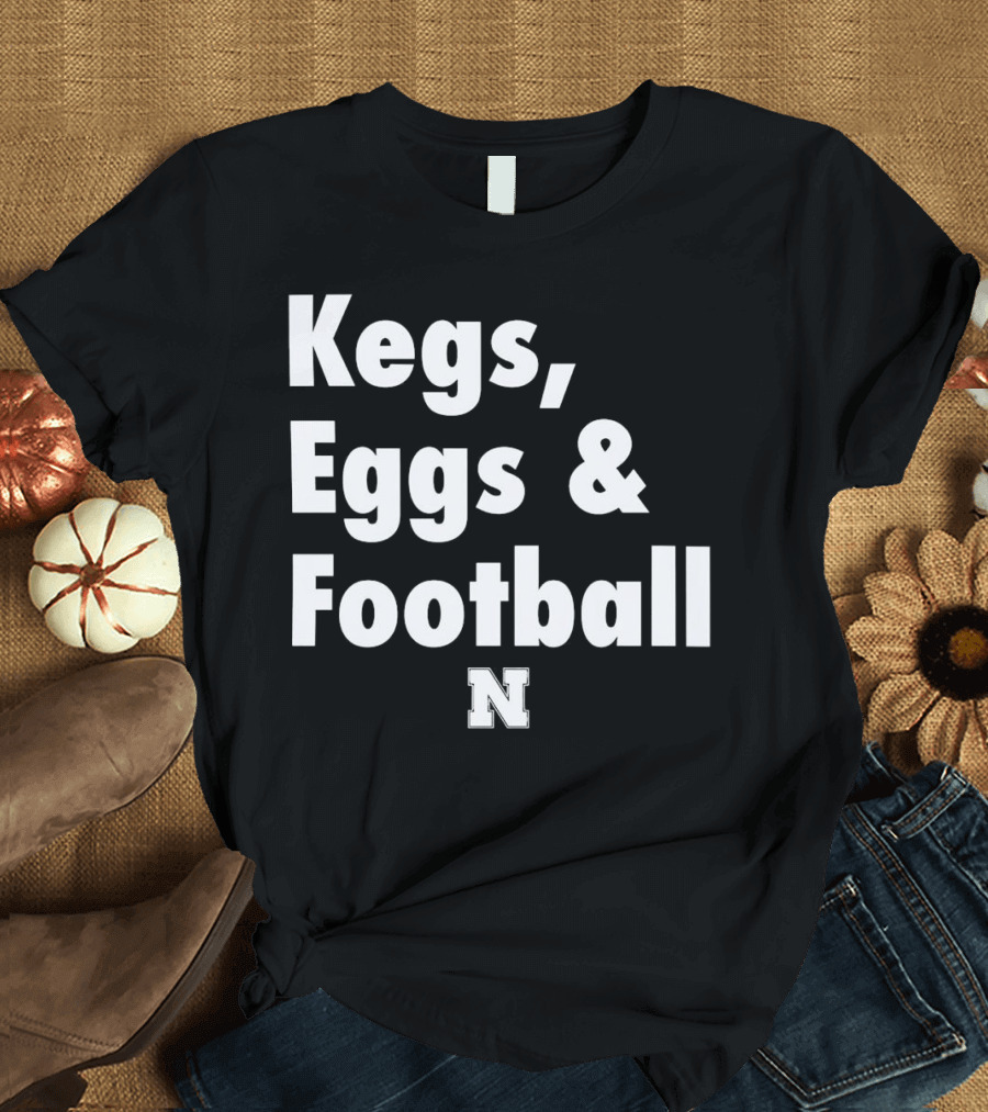 Nebraska Huskers Kegs Eggs and Football N T-Shirt